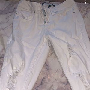 White ripped jeans